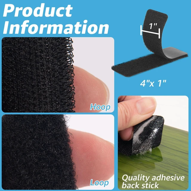 Alt view image 5 of 6 - Art3d Heavy Duty Hook and Loop Tape, 16 Sets, 1"x4", Sticky Back