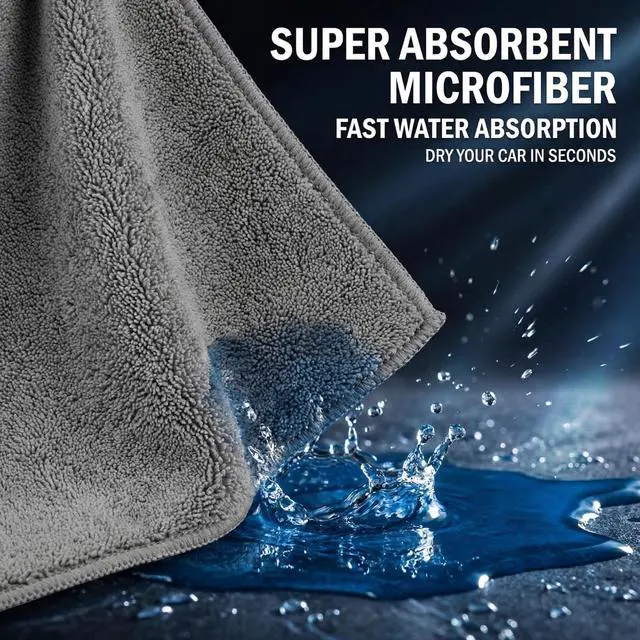 Alt view image 5 of 7 - 2 Pack 31"x24" Microfiber Car Drying Towels, Scratch Free, Lint Free, Highly Absorbent Quick Drying for Cars Trucks Boats Detailing