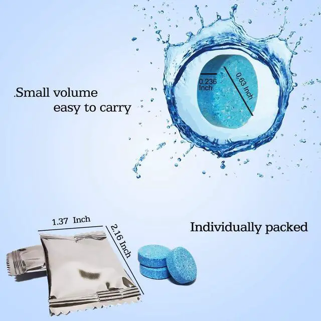 Alt view image 5 of 6 - DOKIKO 50 Pcs Car Windshield Washer Fluid Concentrate Tablets, 1 Pack Makes 52.5 Gallons, Each Tablet 1.05 Gallons (Winter Use with De-icer or Methanol)