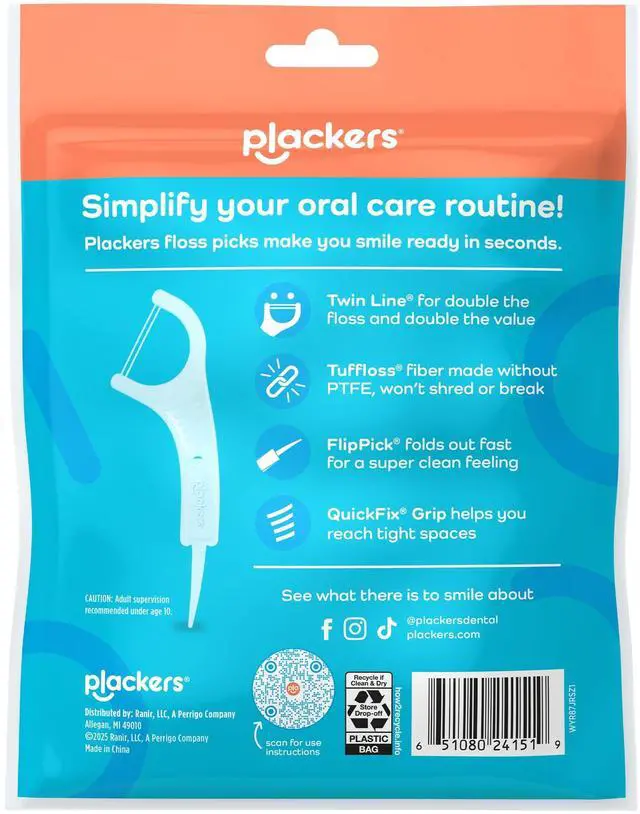 Alt view image 2 of 6 - Plackers Twin Line Floss Picks, Intense Mint, 300 Count