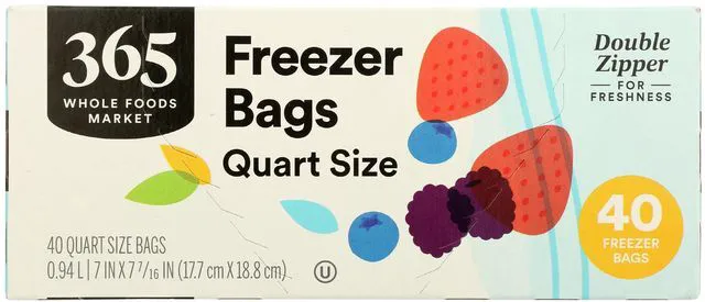 Alt view image 6 of 6 - 365 by Whole Foods Market Quart Size Freezer Bags with Double Zipper, 40 Count
