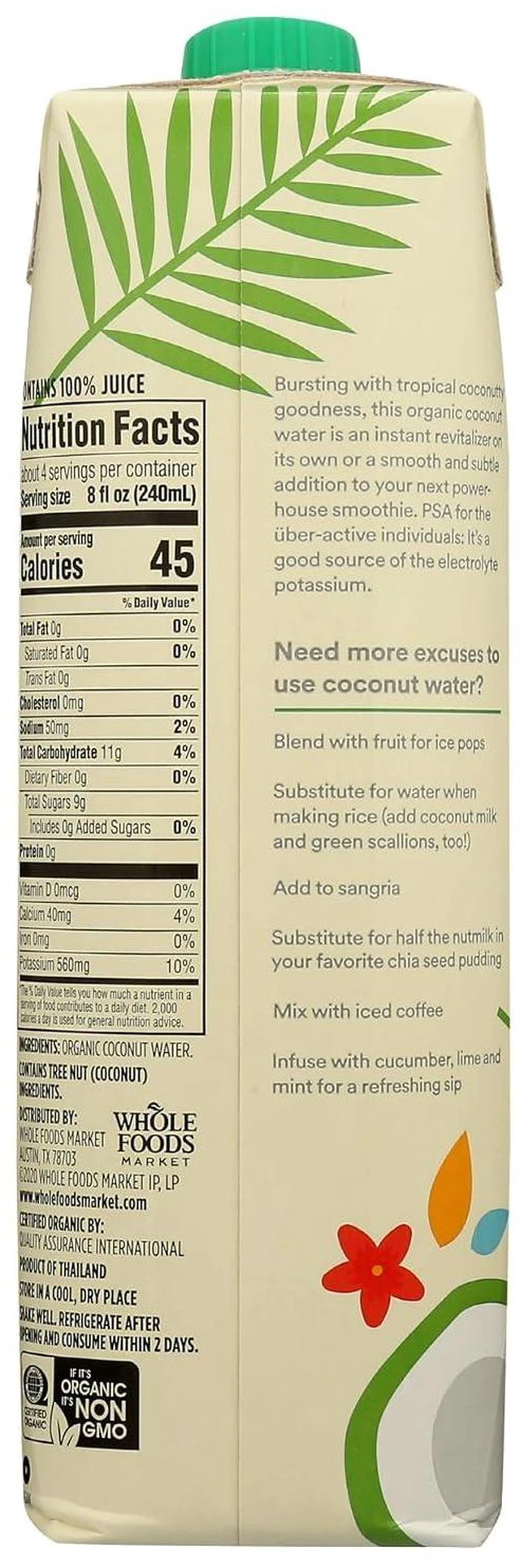Alt view image 4 of 6 - Organic Coconut Water 100% Pulp-Free Juice 33.8 Fl Oz 365 by Whole Foods Market