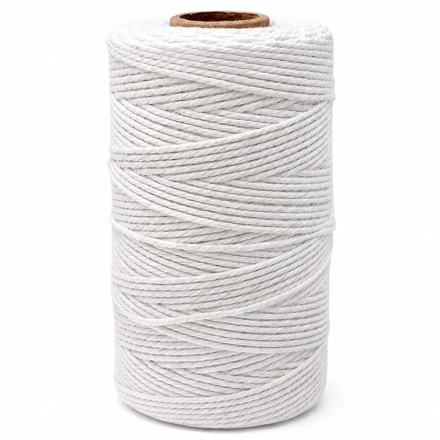 Main image of JijAcraft White Butchers Twine, 328ft 2mm Cotton Twine for Cooking, Crafts, Gift Wrapping, Turkey, Sausage, Gardening