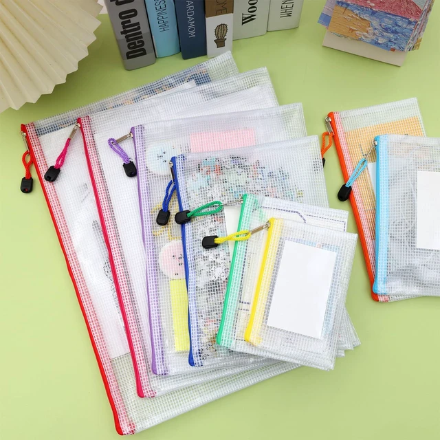 Alt view image 3 of 7 - EOOUT 8pcs Mesh Zipper Pouch, Waterproof Zipper Bags, 8 Sizes and 8 Colors, for Travel Storage Office Appliances