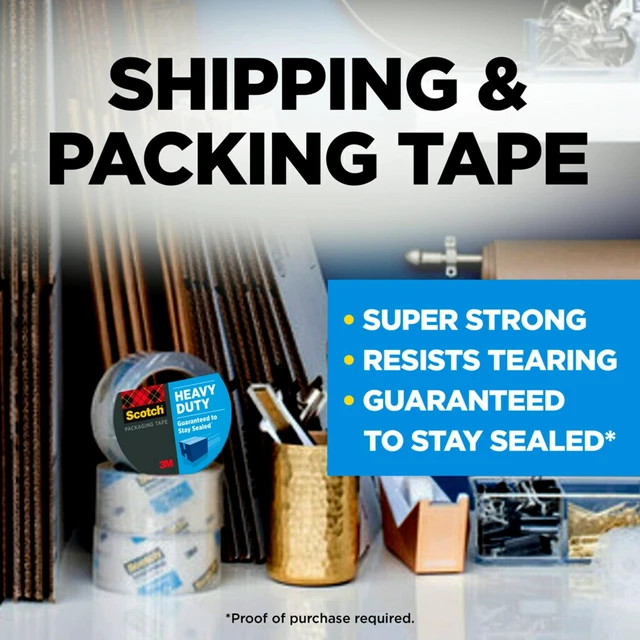 Alt view image 5 of 7 - Scotch Heavy Duty Packing Tape with Dispenser, 1.88in x 800in
