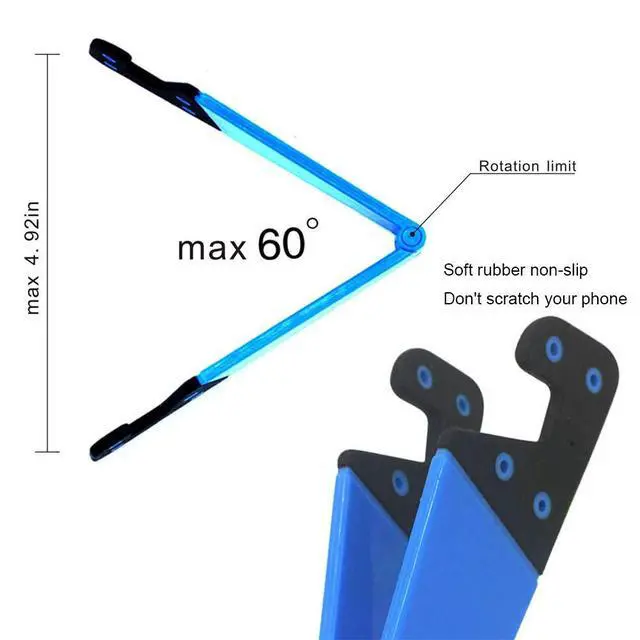 Alt view image 7 of 7 - Pack of 3 Foldable Portable Cell Phone Stand, Universal V Smartphone Kickstand Mount Compatible with iPhone, iPad, Tablet, Kindle, Android