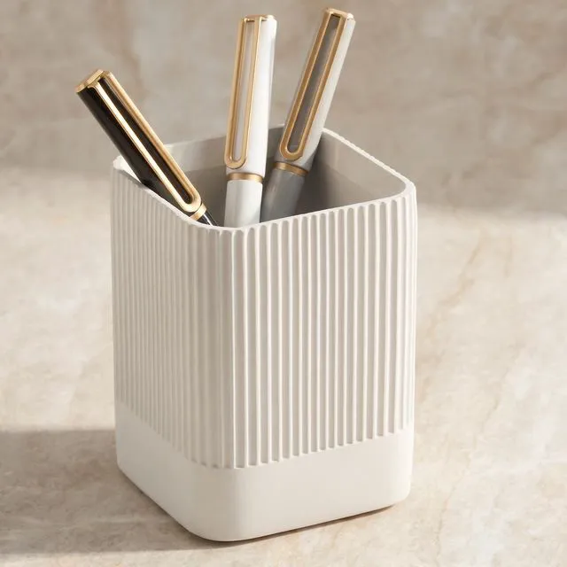 Main image of KIBAGA Concrete Pen Holder for Desk - Modern Pencil Cup