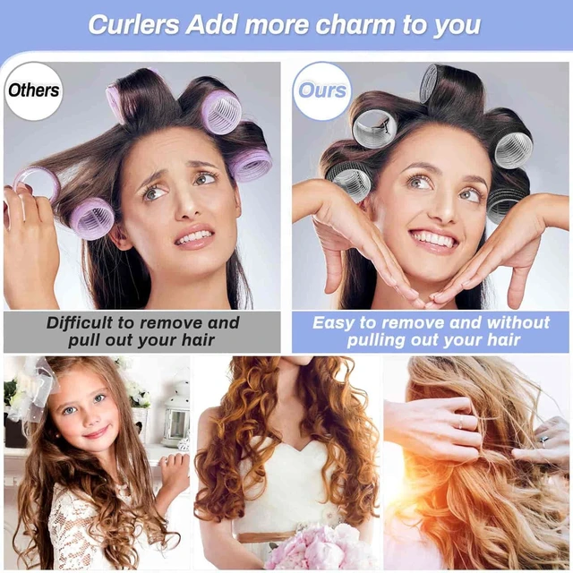 Alt view image 3 of 7 - Selizo 28Pcs Hair Roller Set, 16 Self-Grip Hair Rollers in 4 Sizes and 12 Hair Clips for Long, Medium, Short Hair Volume