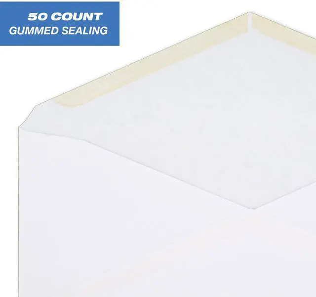 Alt view image 2 of 4 - Mead #10 Envelopes, Letter Size, 4-1/8"x9-1/2", Gummed Closure, White, 50 Count (75050)