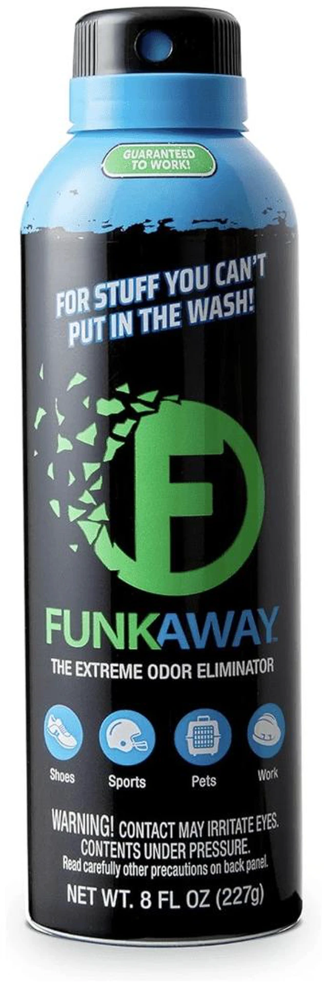 Main image of FunkAway Odor Eliminator Air Freshener Extreme Deodorizer, 8 oz Aerosol Spray, Removes Shoe, Pet, Sweat, Smoke & Mildew Smells
