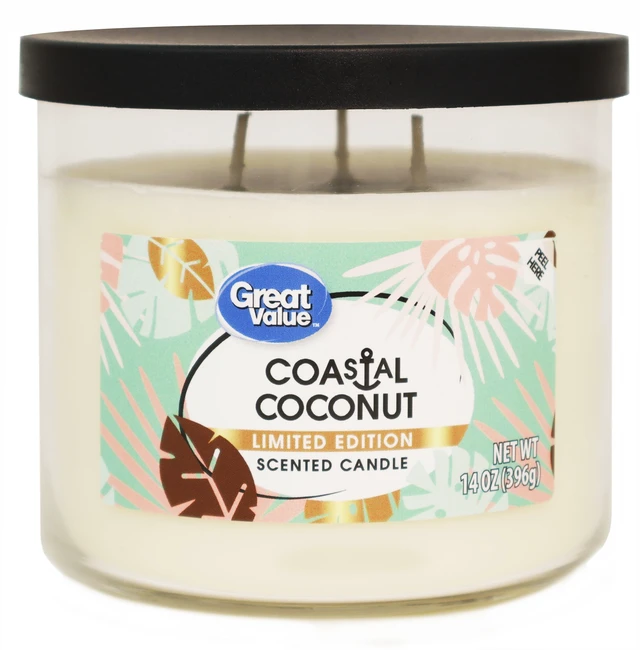 Main image of Great Value Limited Edition Coastal Coconut Candle, 14OZ