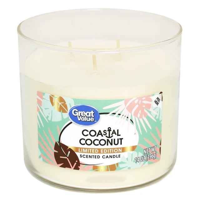 Alt view image 6 of 7 - Great Value Limited Edition Coastal Coconut Candle, 14OZ