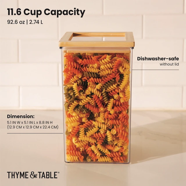 Alt view image 2 of 6 - Thyme & Table 11.6-Cup Pantry Storage Container with Bamboo Lid
