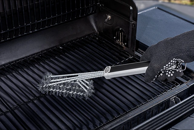 Alt view image 3 of 7 - Expert Grill 3-Head Grill Brush, Stainless Steel and Nylon, Gray