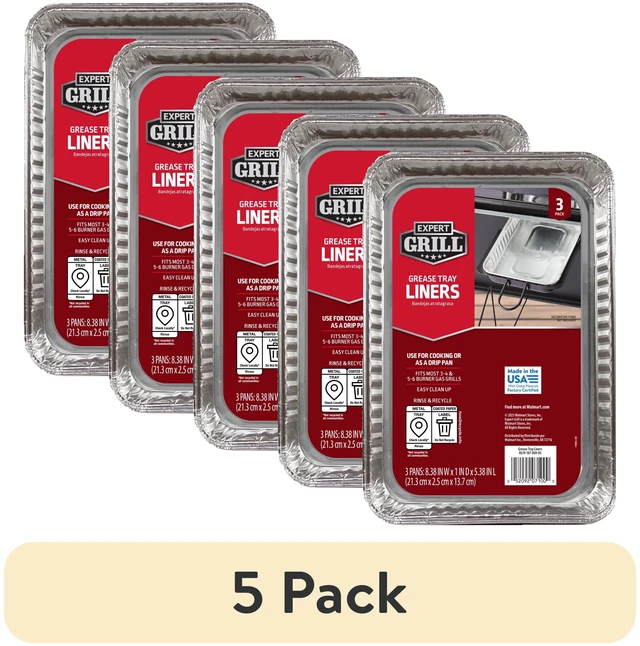 Main image of Expert Grill Aluminum Grease Liner Pan 5 Pack