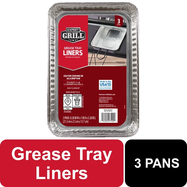 Alt view image 4 of 7 - Expert Grill Aluminum Grease Liner Pan 5 Pack