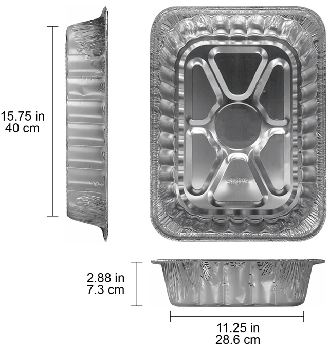 Alt view image 3 of 5 - Expert Grill 15.75" x 11.25" Large Aluminum Foil Grill Pan, 2 Count