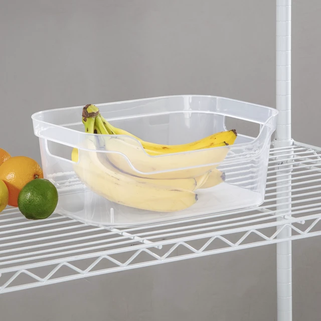 Alt view image 2 of 6 - Mainstays Medium Open Bin, Clear Plastic, Scoop-Front Storage Bin (2-Pack)