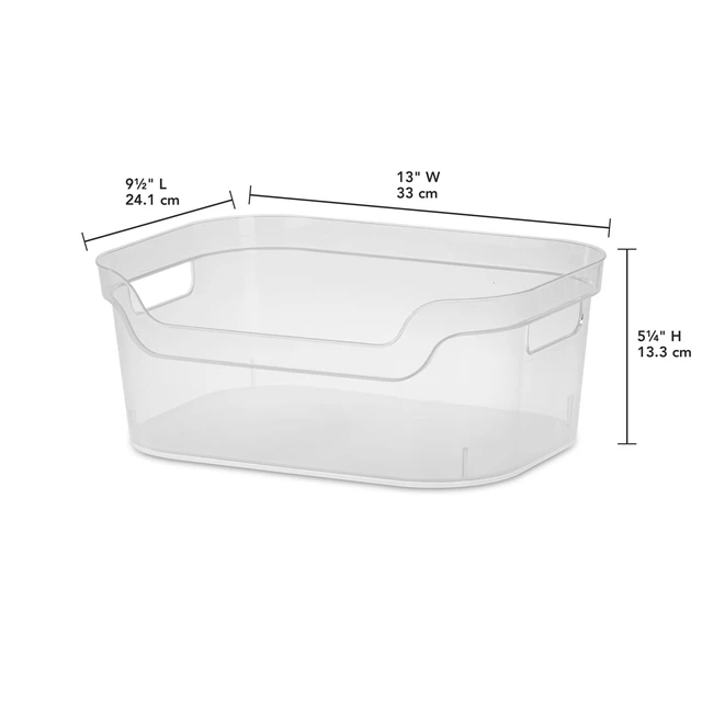Alt view image 6 of 6 - Mainstays Medium Open Bin, Clear Plastic, Scoop-Front Storage Bin (2-Pack)