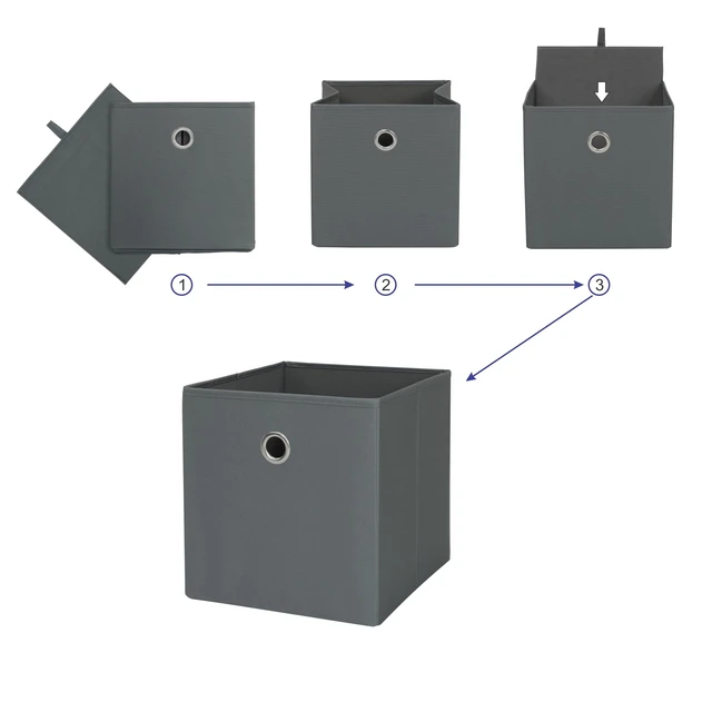 Alt view image 3 of 6 - Mainstays Collapsible Fabric Cube Storage Bin, Soothing Grey
