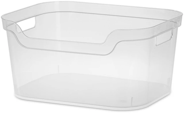 Main image of Mainstays Large Open Bin with Scoop Front, Clear Plastic
