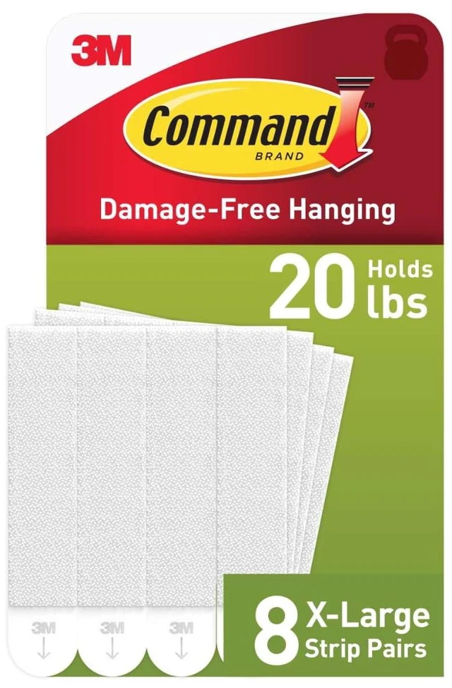 Main image of Command Heavy Duty Picture Hangers, Hold 20 lbs, White, Damage-Free Hanging, 8 Pairs Adhesive Strips