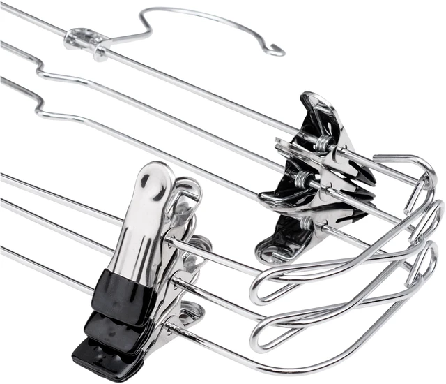 Alt view image 4 of 6 - Mainstays 6-Tier Space-Saving Chrome Metal Pant & Skirt Hanger