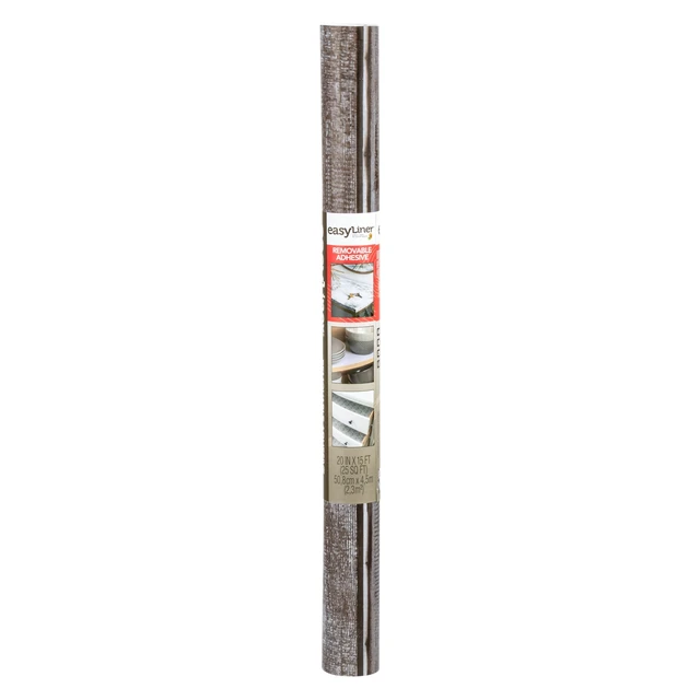 Alt view image 3 of 5 - EasyLiner Removable Adhesive Shelf Liner, Weathered Wood 20" x 15' Roll