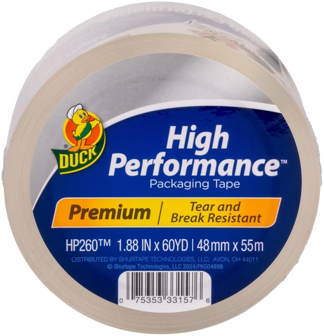 Main image of Duck High Performance Packing Tape, 1.88in x 60yd, Clear, 1 Refill Roll
