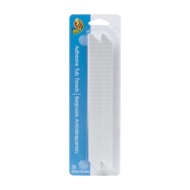 Alt view image 3 of 5 - Duck Brand 8.75" x 0.75" Adhesive Bathtub Treads, White, (18 Count)