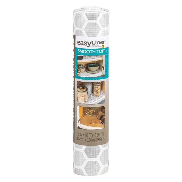 Alt view image 2 of 5 - EasyLiner Smooth Top Shelf Liner, Grey Subtle, 12" x 10', 1 Roll