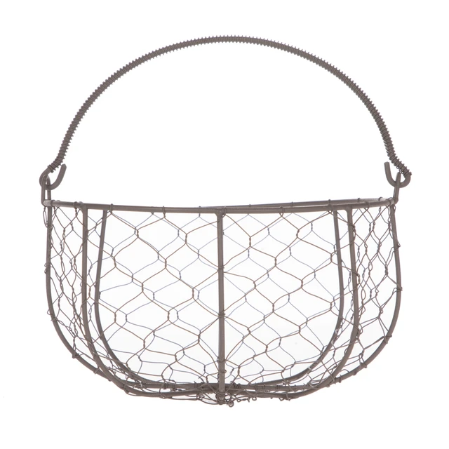 Alt view image 4 of 6 - Mainstays Brown Chicken Wire Storage Basket with Moveable Handle, 4.5in H x 8.375in D