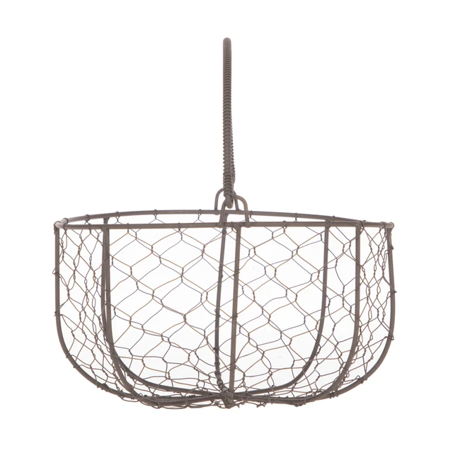 Alt view image 5 of 6 - Mainstays Brown Chicken Wire Storage Basket with Moveable Handle, 4.5in H x 8.375in D