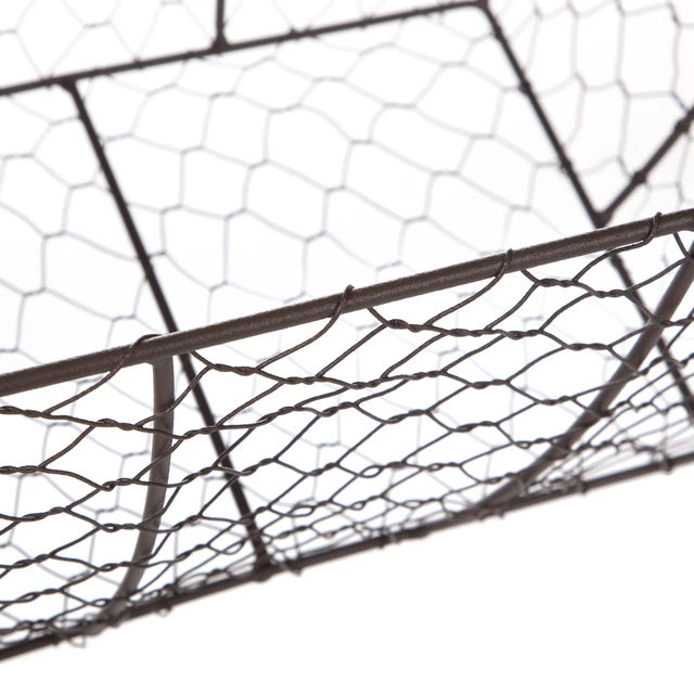 Alt view image 2 of 6 - Mainstays Decorative Chicken Wire Basket with Wood Handles, Brown, 12.2in x 8in x 7.28in