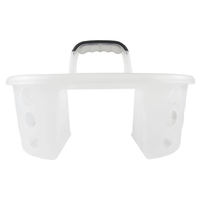 Alt view image 5 of 6 - Mainstays Portable Shower Caddy Frosty White Plastic