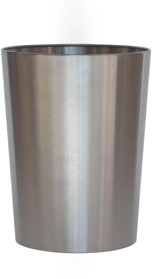 Main image of Mainstays 2.2Gal Brushed Nickel Metal Bathroom Wastebasket