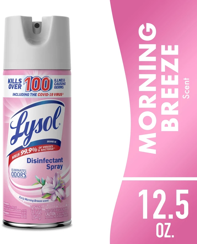 Main image of Lysol Disinfectant Spray, Sanitizing and Antibacterial Bathroom Spray, Deodorizer, Early Morning Breeze, 12.5 oz