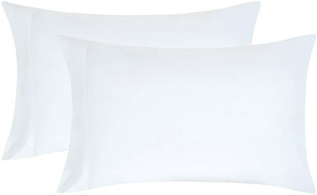 Main image of Mainstays Pillowcase Set, Standard/Queen, 2-Pack, Arctic White, Super Soft Brushed Microfiber