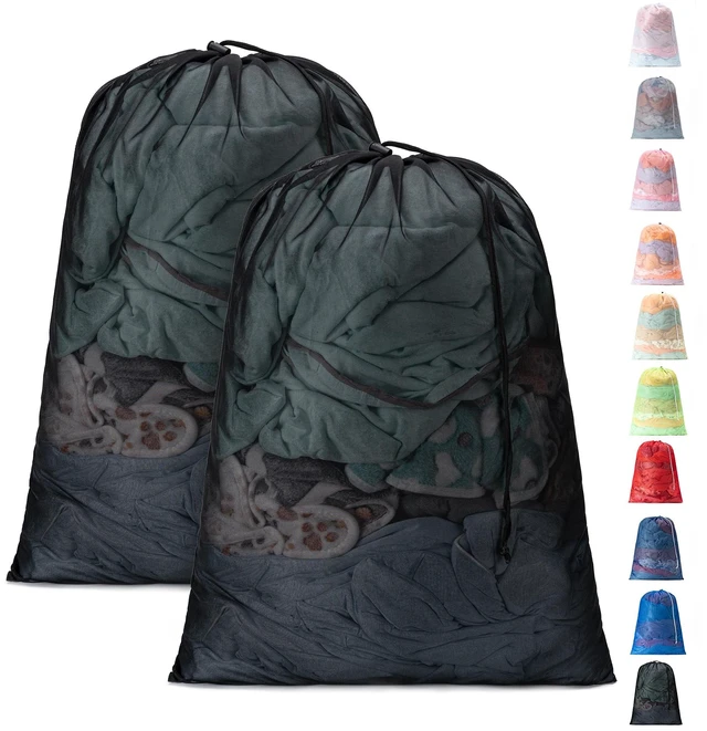 Main image of 2 Pack Mesh Travel Laundry Bag 24" x 36" Extra Large Dirty Clothes Organizer