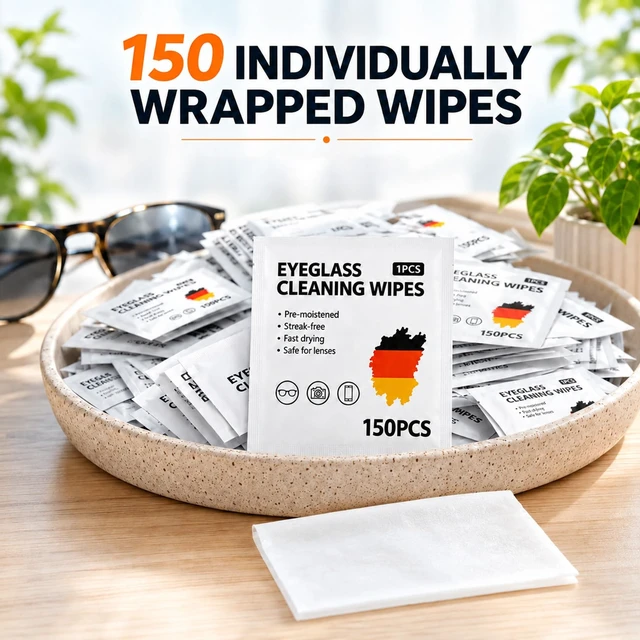Alt view image 7 of 7 - 150 Count Wrapped Lens Cleaning Wipes for Eyeglasses, Screens, Cameras