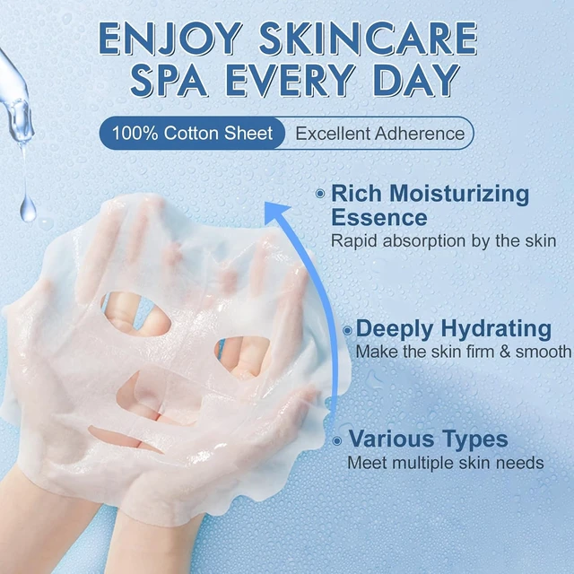 Alt view image 7 of 7 - 9 Pack Collagen Hydrating Sheet Face Masks for Women