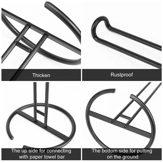 Alt view image 4 of 6 - NearMoon Paper Towel Holder, All Metal, Standard or Jumbo Size, for Kitchen Countertop, Farmhouse, Living Room, 1 Pack, Matte Black
