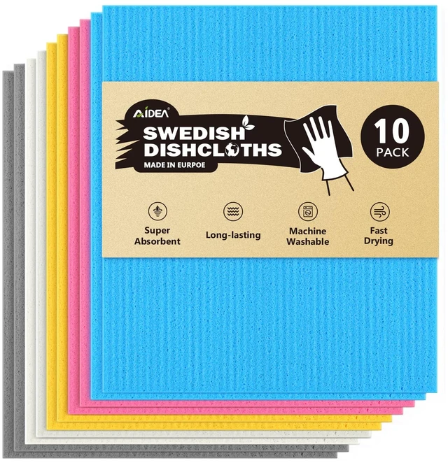 Main image of AIDEA Swedish Dishcloths 10PK Reusable Paper Towels 7" x 6"