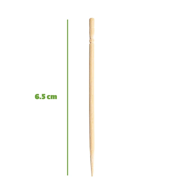Alt view image 2 of 5 - GUSTO Wooden Bamboo Toothpicks 1500Count Round Single Point