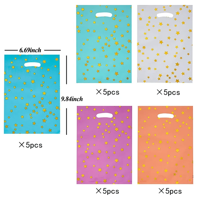 Alt view image 5 of 7 - 25PCS Party Favor Gift Bags 5 Colors with Star Pattern