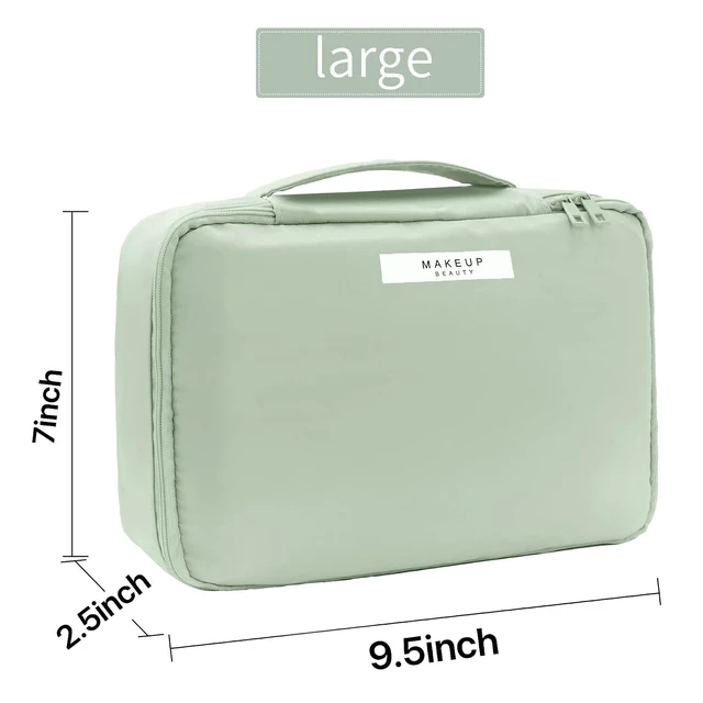 Alt view image 7 of 7 - Queboom Travel Makeup Toiletry Bag for Women & Men, Green