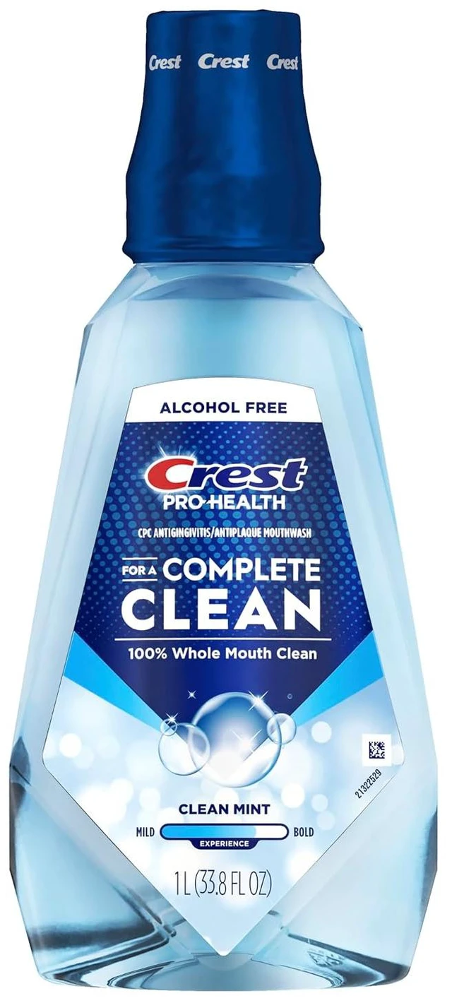 Main image of Crest Pro Health Complete Clean CPC Antigingivitis/Antiplaque Alcohol Free Clean Mint Mouthwash, 1L (33.8 fl oz)