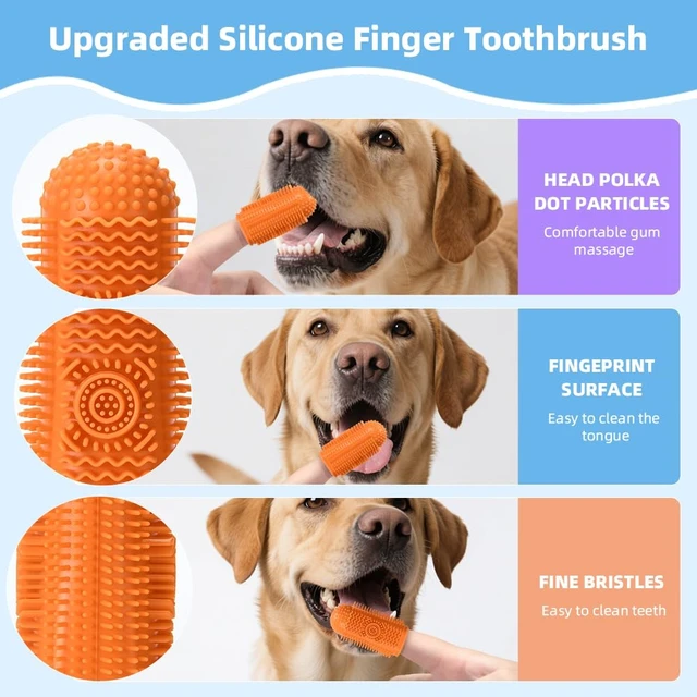 Alt view image 5 of 6 - 6Pcs Silicone Dog Toothbrush 360 Dog Tooth Brushing Kit Finger Toothbrush Cat Toothbrush Teeth Cleaning Dental Care