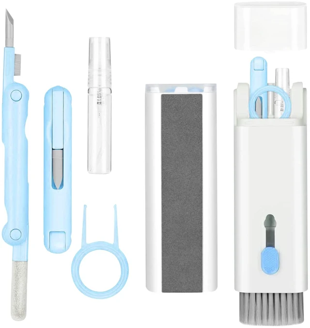Main image of 7-in-1 Electronic Cleaner Kit for Monitor, Cell Phone, Headset, Lego, Laptop Camera Lens (Blue)