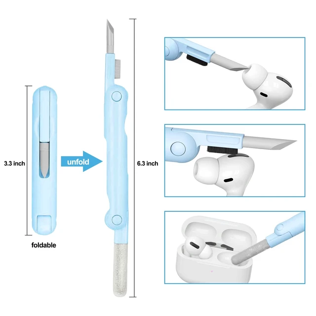 Alt view image 4 of 6 - 7-in-1 Electronic Cleaner Kit for Monitor, Cell Phone, Headset, Lego, Laptop Camera Lens (Blue)
